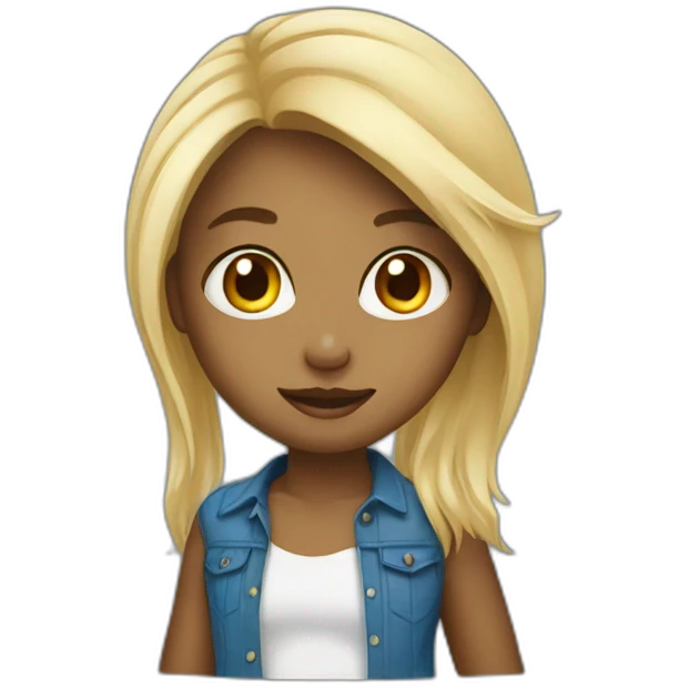 Blondie girl with a black boy emoji