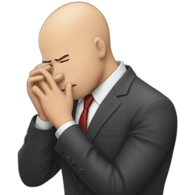  Bald facepalm in a suit emoji