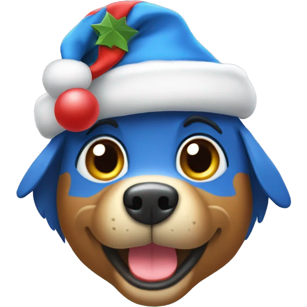 Bluey with Christmas hat emoji