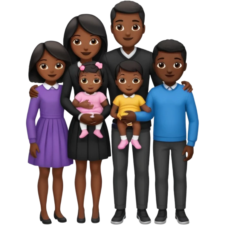 A fam of 7 mom dad big bro big sis middle sis and 2 baby we r black skin coulor and we r fine and baddies emoji