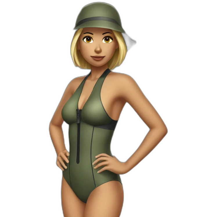 Hot swimwear sniper girl emoji