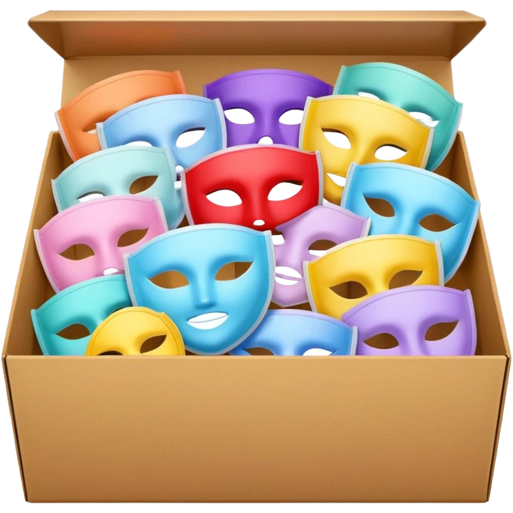 a beauty box of skincare mask packs emoji