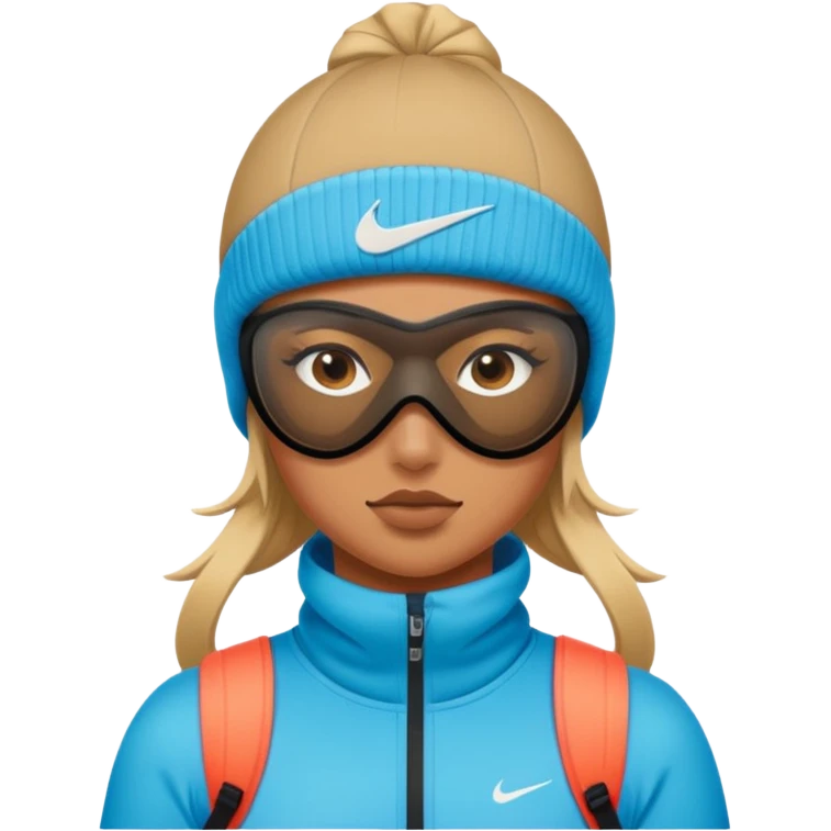 tan girl with nike ski mask on  emoji