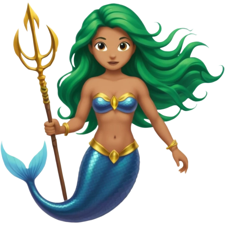 Mermaid with Trident – Warrior mermaid with weapon emoji