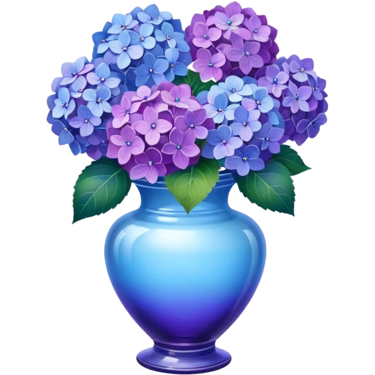 Hydrangeas in vintage vase emoji