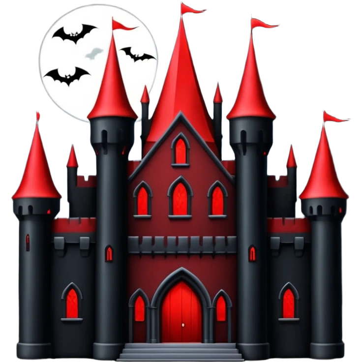 Dark Vampire Castle with the colors red and black emoji