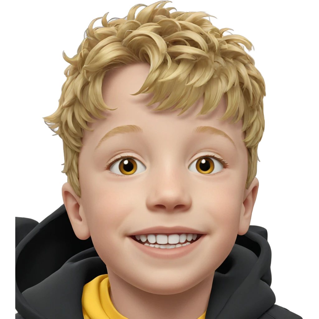 blonde boy smiling portrait emoji