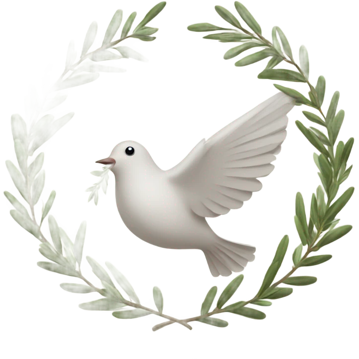 a dove with a wreath of peace emoji