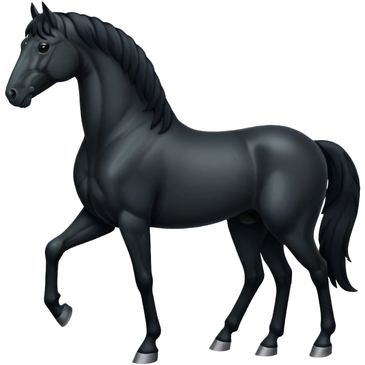 Pony black horse standing emoji