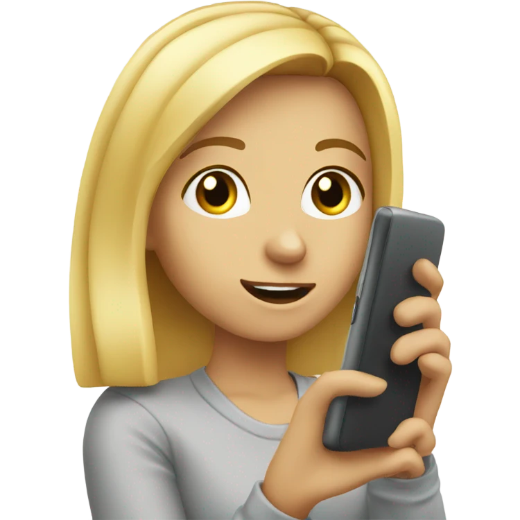 blonde girl recording a voice message emoji