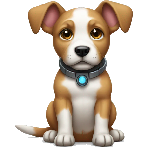 puppy with a robot ears emoji
