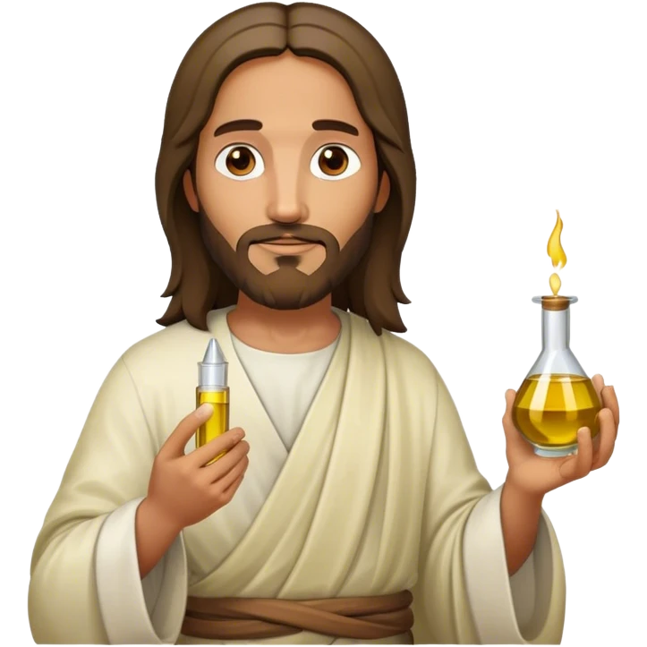 Jesus holding oil  emoji