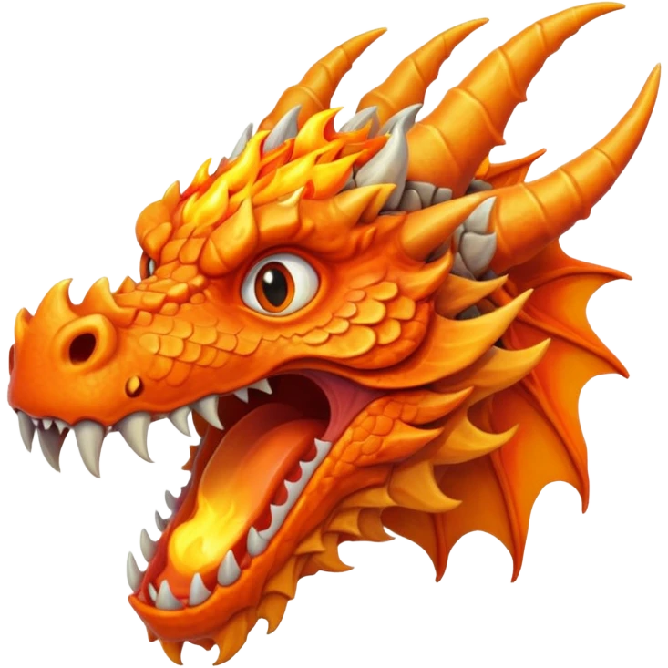 A dragon head with flames coming out of its mouth emoji