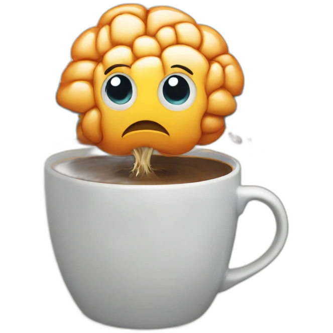 brain exploding with coffee cup emoji