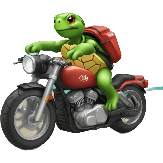 tortue sur une moto emoji