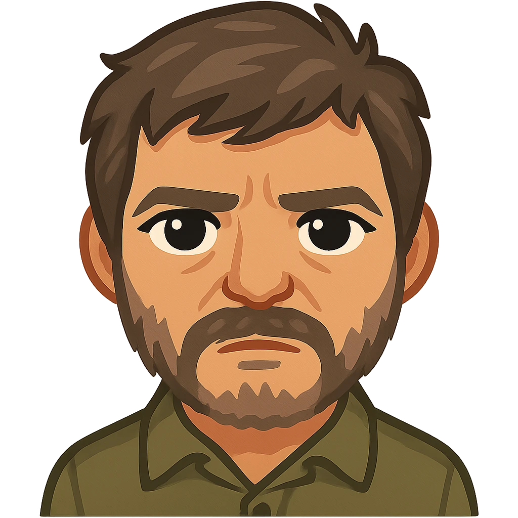 twitter emoji style joel from the last of us portrayed by pedro pascal emoji