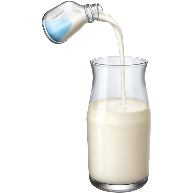 glass milk bottle pouring milk in a glass emoji