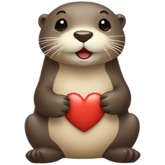 otter with a heart emoji