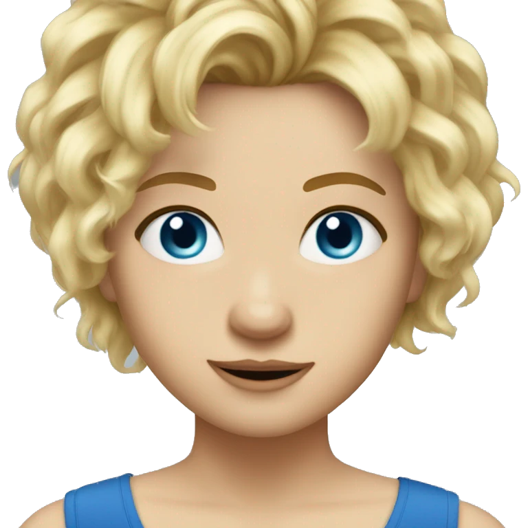 JJ MAYBANK blonde short but messy hair blue eyes emoji