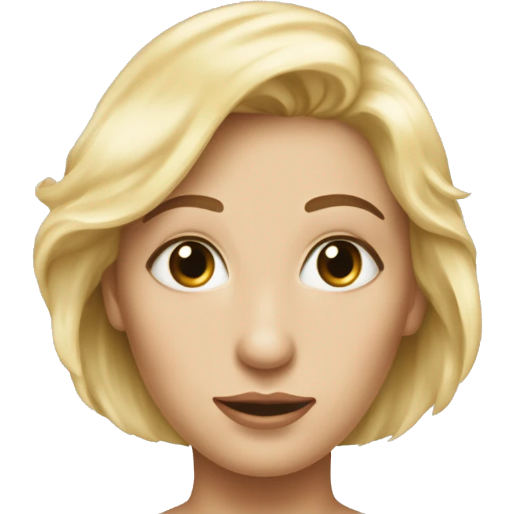 Femme blonde avec les yeux bleux et lune emoji