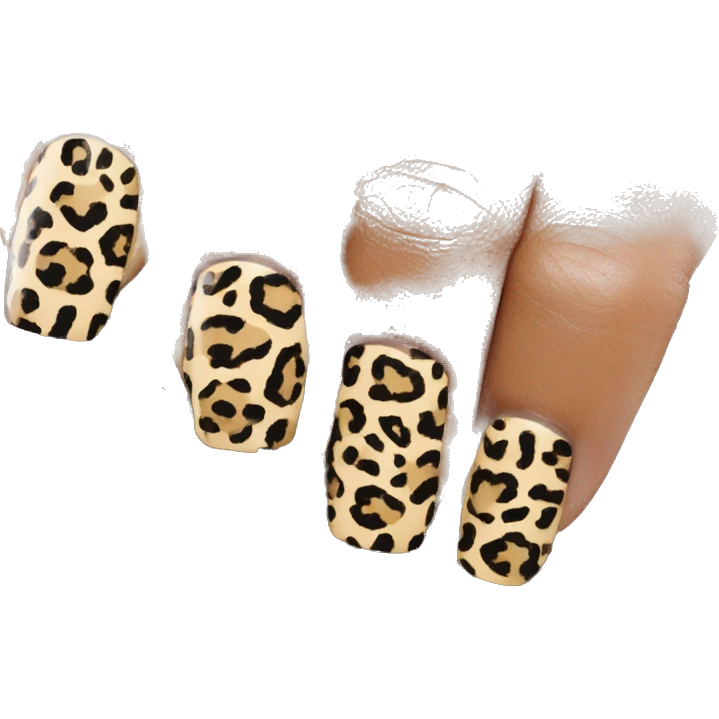 leapord print nails  emoji