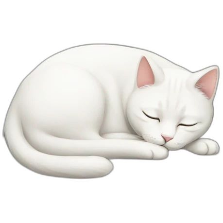 A White cat sleeping on a sofa emoji
