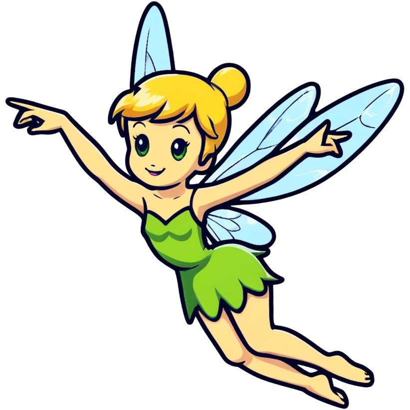 tinkerbell flying with sparkles emoji