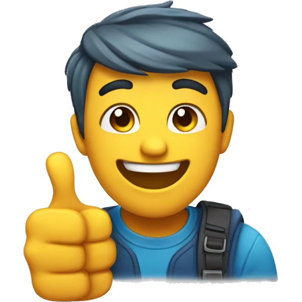 very happy moji with thumb up emoji