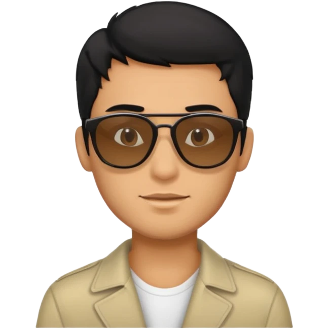 Black haired male with sunglasses emoji