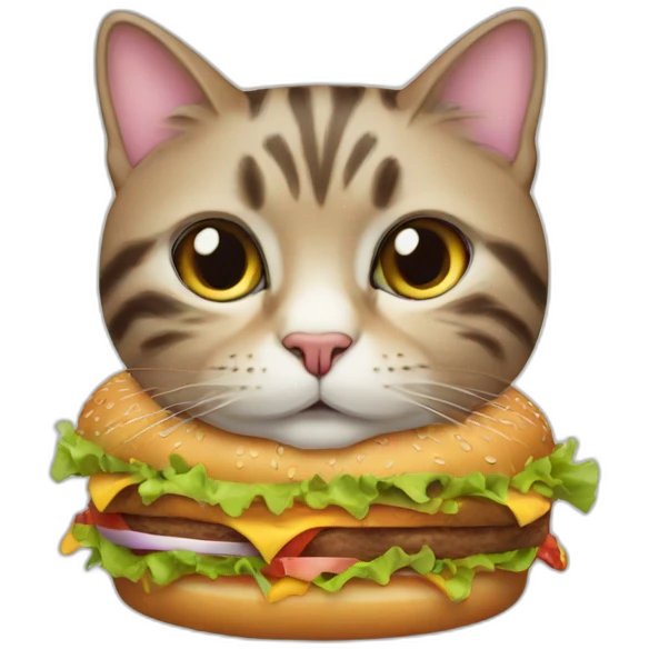 cat eat burger emoji