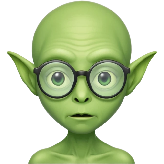 green alien with glasses emoji