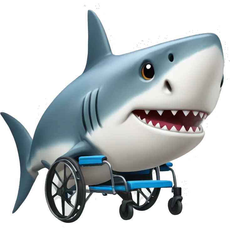 Shark with a wheelchair  emoji
