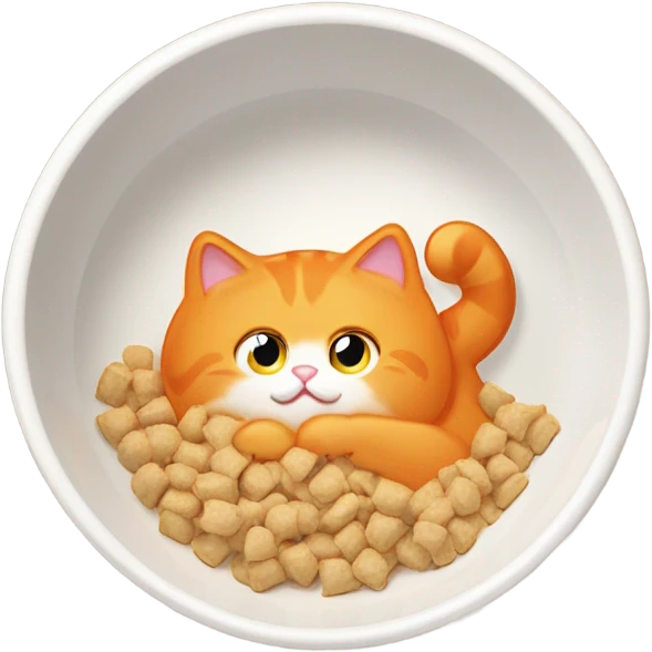 fat orange cat eating food  emoji