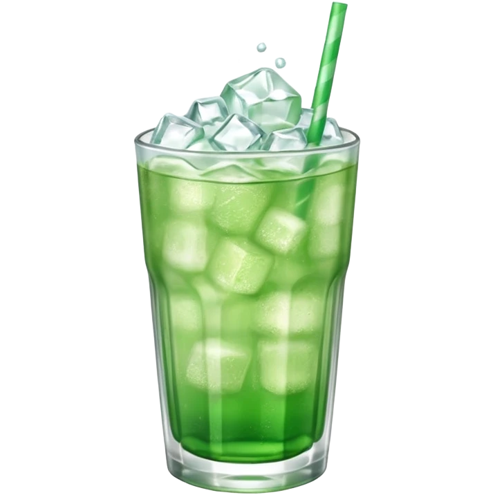 Japanese cream soda green on a glass with ice emoji