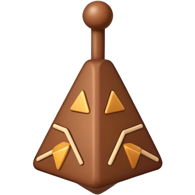 Rattle with brown lines on it in shape of triangles emoji