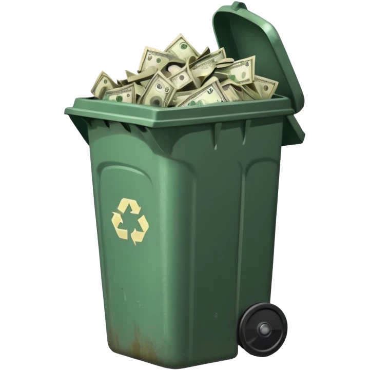 money in dustbin emoji
