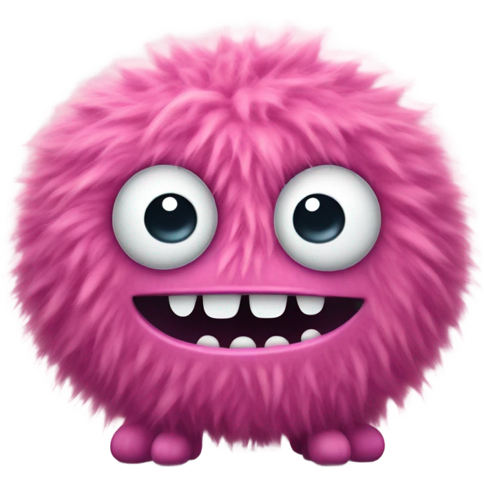 Pink fuzzy monster emoji