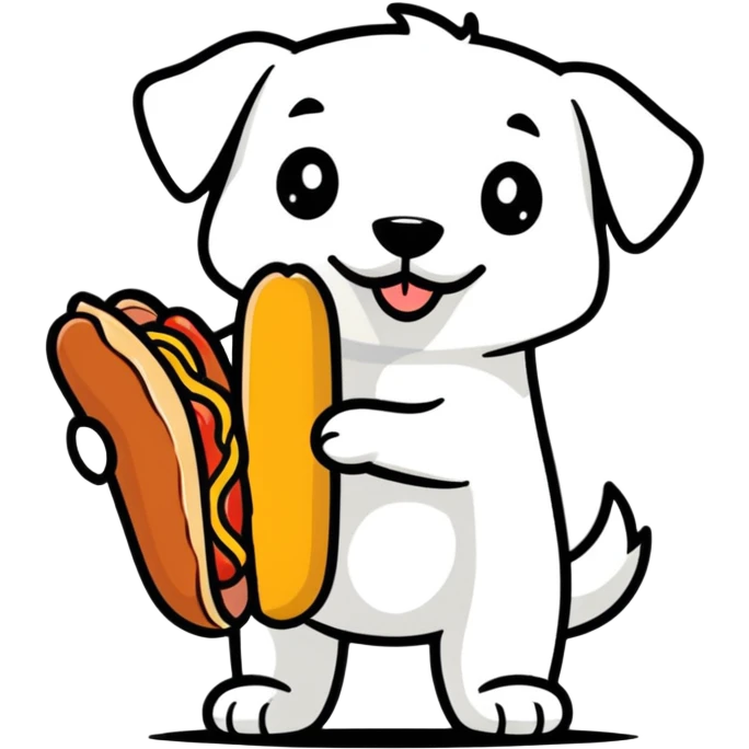 A dog with a hotdog  emoji