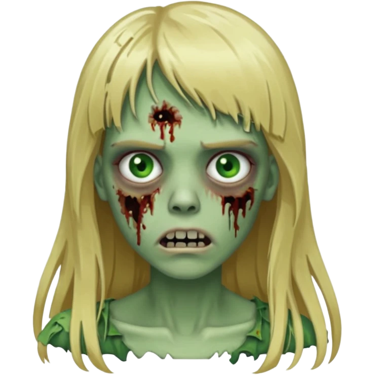 Zoombie de cabelo loiro longo de franja  emoji