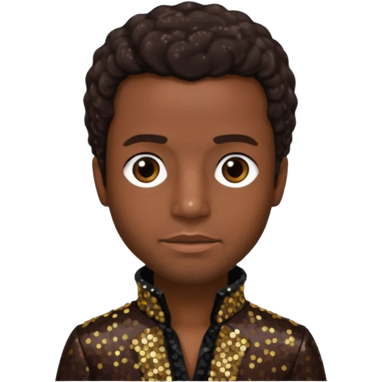 Solomon Northup with dark brown hair, dark brown sequin outfit  emoji