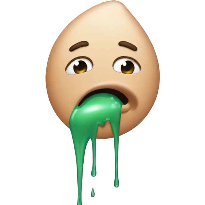 snot dripping out of nose emoji