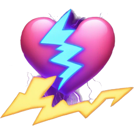 A heart engulfed in lightning emoji