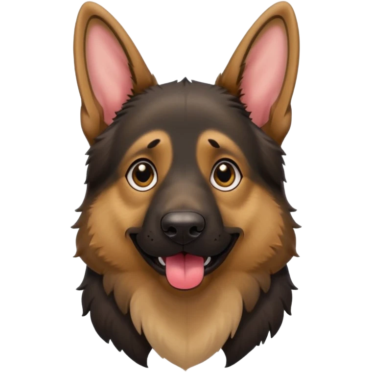 cartoon style dark German Shepherd dog with longer tongue hanging out  emoji