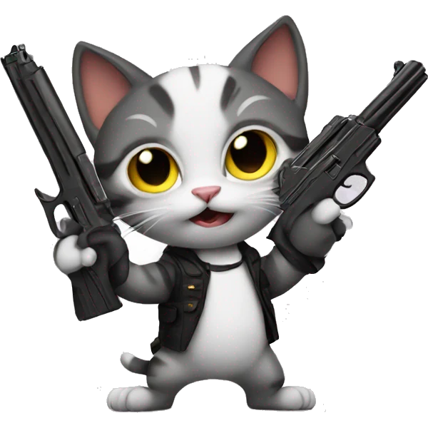 cat with a gun emoji
