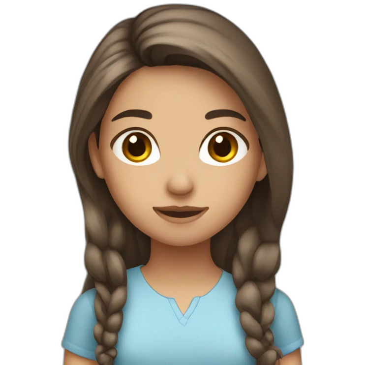 argentinian girl with long brown hair and light blue shirt emoji