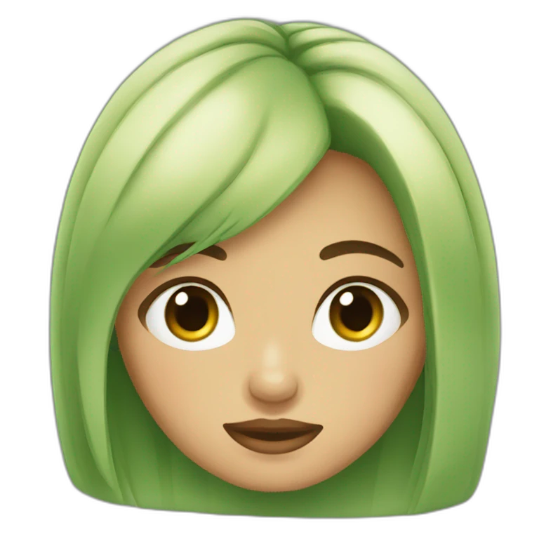Chica pelo moreno ojos verdes emoji