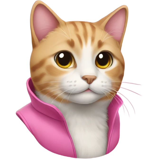 a cat with a pink coat emoji