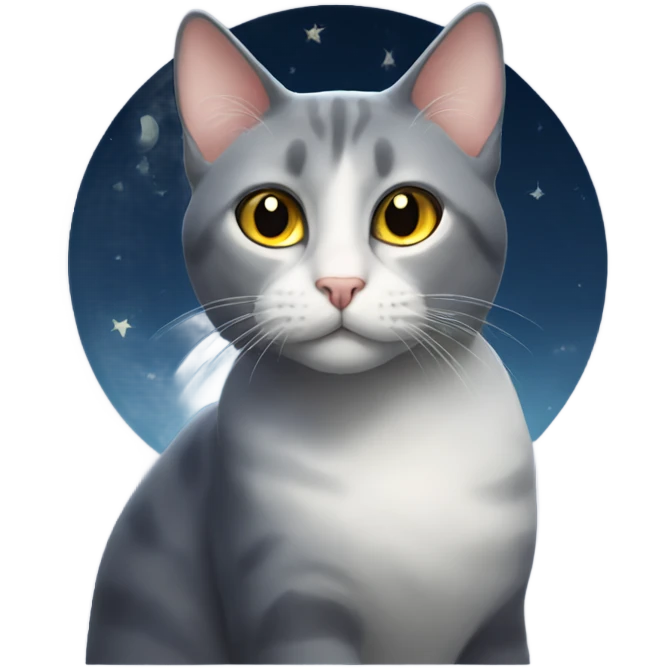 Cat under moonlight gaze emoji