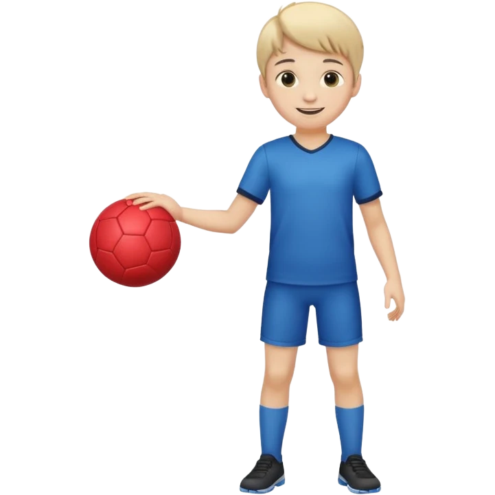 Boy with a ball in his hand full body emoji