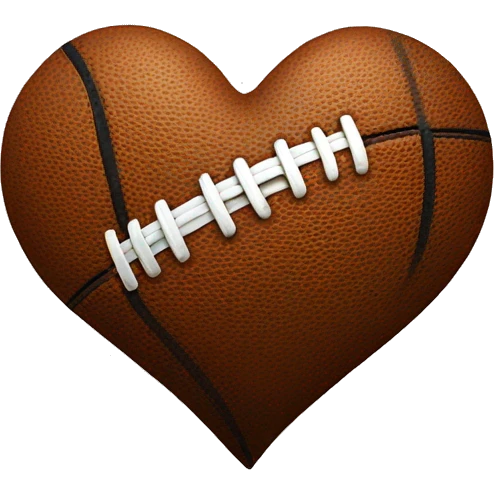 a heart with a football print emoji